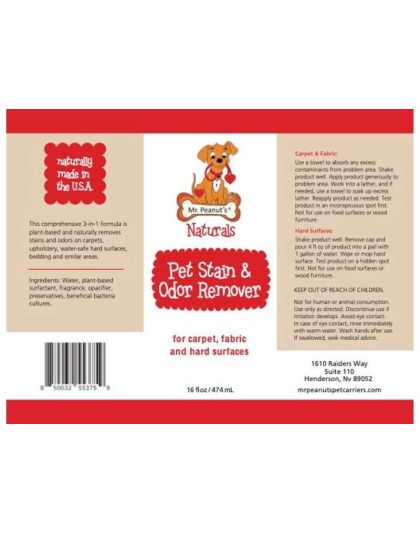 Mr. Peanut's Naturals Enzymatic Stain and Odor Remover - 1 Gallon Concentrate