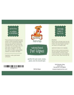 Mr. Peanut's Naturals Pet Wipes -