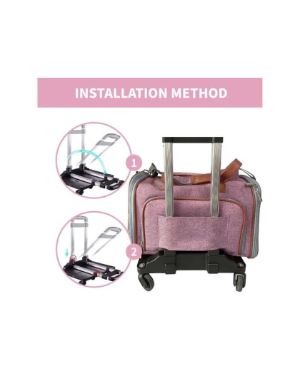 Mr. Peanut's Pet Carrier/Luggage Bag Spinner Wheelbase Luggage Cart - 17x15x5