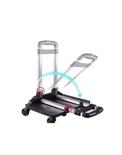 Mr. Peanut's Pet Carrier/Luggage Bag Spinner Wheelbase Luggage Cart - 17x15x5