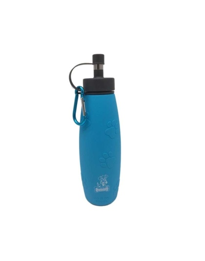 12oz Dual Sided Collapsible Bowl and 20oz Water Bottle - Mr. Peanut's Pet Feeder 2 in 1 Travel Set -