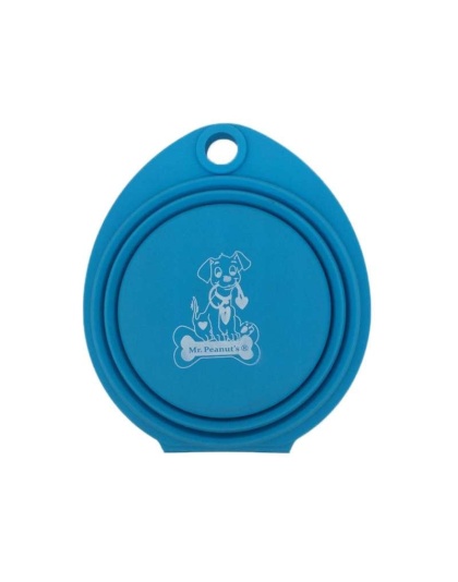 12oz Dual Sided Collapsible Bowl and 20oz Water Bottle - Mr. Peanut's Pet Feeder 2 in 1 Travel Set -