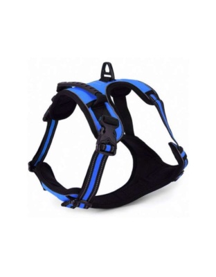 Blue - Mr. Peanut's PetTrek Reflective Pet Harness With Matching Leash - Small