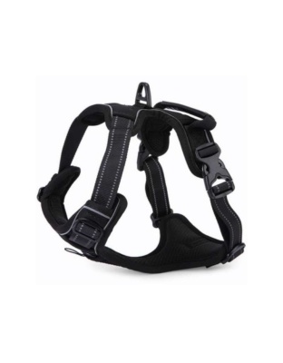 Black - Mr. Peanut's PetTrek Reflective Pet Harness With Matching Leash - Large
