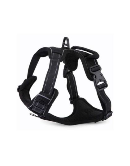 Black - Mr. Peanut's PetTrek Reflective Pet Harness With Matching Leash - Large
