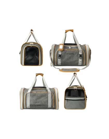 Snowflake Gray - Mr. Peanut's Platinum Series Double Expandable Pet Carrier - 18inLx10.5inWx11inH