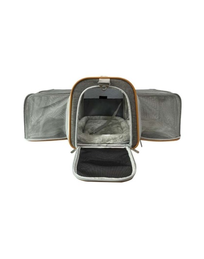 Snowflake Gray - Mr. Peanut's Platinum Series Double Expandable Pet Carrier - 18inLx10.5inWx11inH