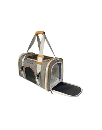 Snowflake Gray - Mr. Peanut's Platinum Series Expandable Pet Carrier - 18inLx10.5inWx11inH