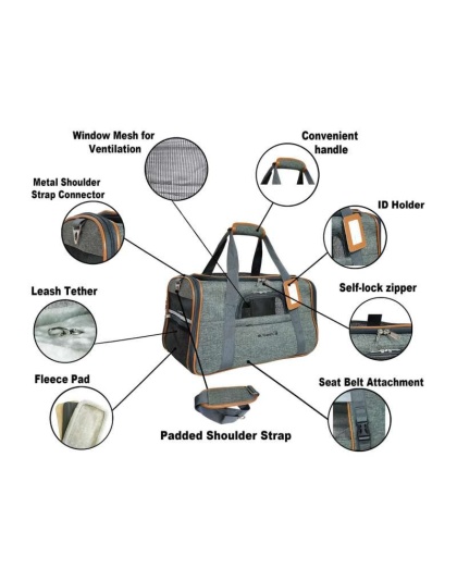 Twilight Gray - Mr. Peanut's Platinum Series Pet Carrier - 18inLx10.5inWx11inH