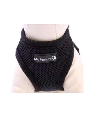 Black - Mr. Peanut's PupTrek Small Dog/Cat Soft Mesh Step In Harness Vest - XSmall