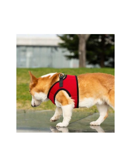 Red - Mr. Peanut's PupTrek Small Dog/Cat Soft Mesh Step In Harness Vest - XSmall