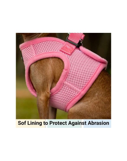 Pink - Mr. Peanut's PupTrek Small Dog/Cat Soft Mesh Step In Harness Vest - Small