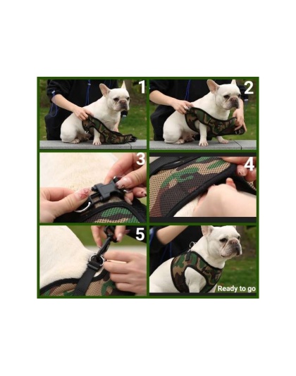 Camo - Mr. Peanut's PupTrek Small Dog/Cat Soft Mesh Step In Harness Vest - Small