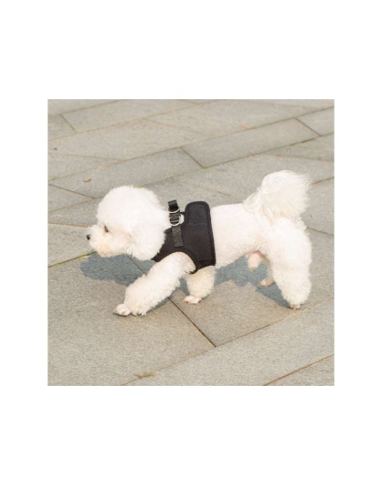 Black - Mr. Peanut's PupTrek Small Dog/Cat Soft Mesh Step In Harness Vest - Large