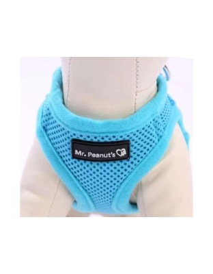 Blue - Mr. Peanut's PupTrek Small Dog/Cat Soft Mesh Step In Harness Vest - Large