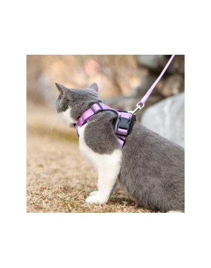 Lilac - Mr. Peanut's PurrTrek Reflective Cat Harness with Matching Leash - Small