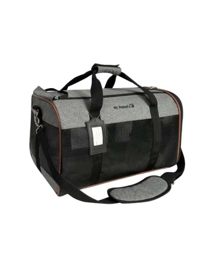 Platinum Gray - Mr. Peanut's Rhodium Series Mini Size Soft Sided Pet Carrier - 18 in L x 12 in W x 9 in H