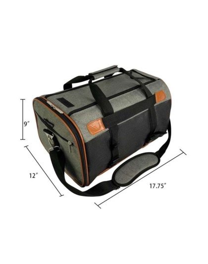 Platinum Gray - Mr. Peanut's Rhodium Series Mini Size Soft Sided Pet Carrier - 18 in L x 12 in W x 9 in H