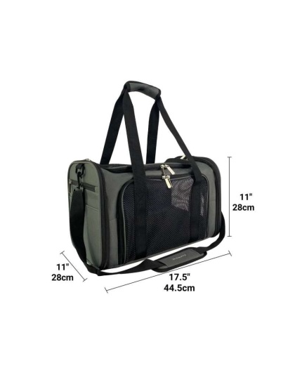 Charcoal Ash - Mr. Peanut's Silver Series Airline Capable Soft Sided Pet Carrier - 17.5 in L x 11 in W x 11 in H