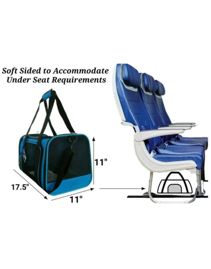 Deja Blue - Mr. Peanut's Silver Series Airline Capable Soft Sided Pet Carrier - 17.5 in L x 11 in W x 11 in H