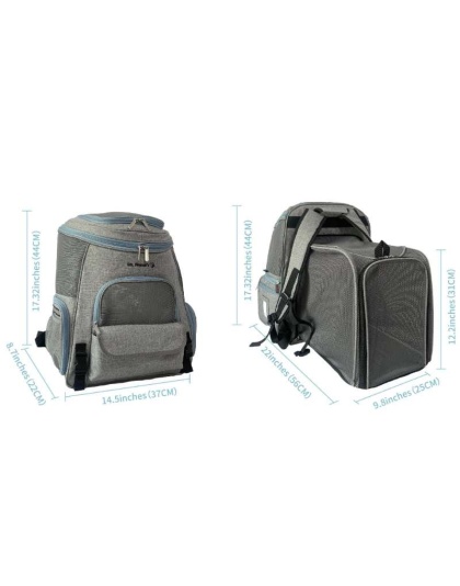 Mr. Peanut's Tahoe Series Expandable Backpack Pet Carrier - 17 in Hx14.4 in Wx9 in D
