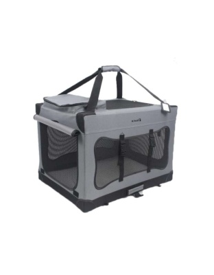 Platinum Gray - Mr. Peanut's Soft Sided Portable Pet Crate with Lightweight Aluminum Frame - Medium 24X18X17 in