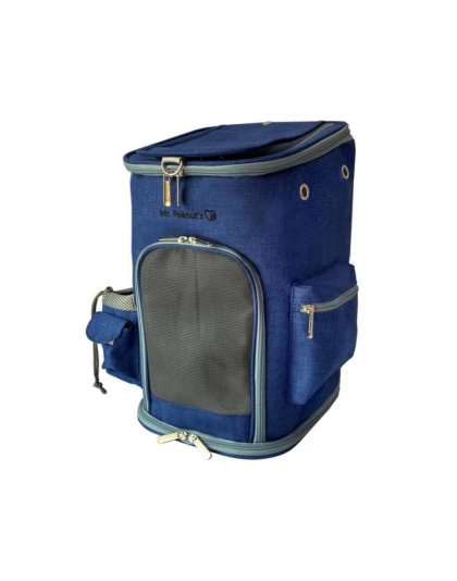 Deja Blue - Mr. Peanut's Vancouver Series Backpack Pet Carrier for Smaller Cats and Dogs - 17 in L X 11 in W X 11 in H