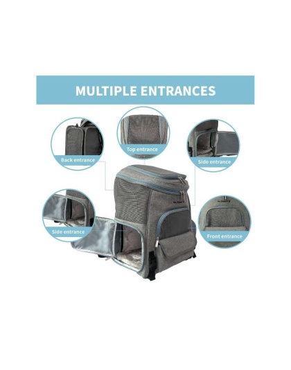 Mr. Peanut's Tahoe Series Expandable Backpack Pet Carrier - 17 in Hx14.4 in Wx9 in D