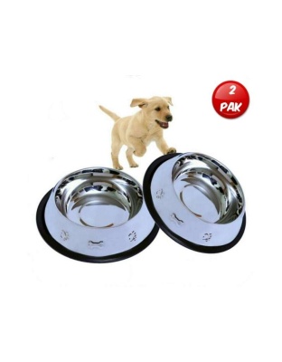 Etched Food Grade Stainless Steel Dog Bowls - 32oz