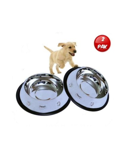 Etched Food Grade Stainless Steel Dog Bowls - 32oz