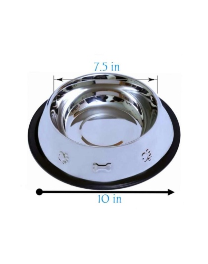 Etched Food Grade Stainless Steel Dog Bowls - 32oz