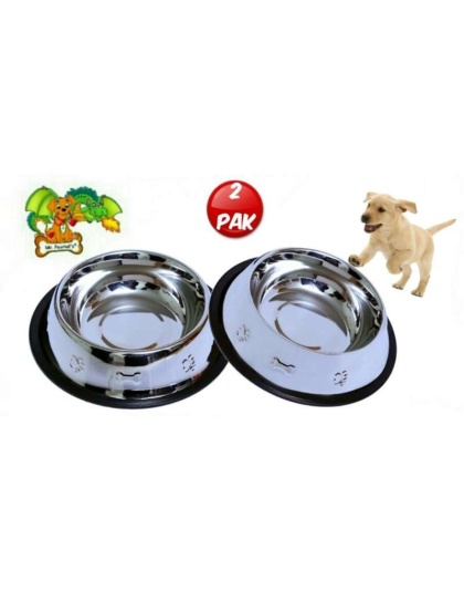 Etched Food Grade Stainless Steel Dog Bowls - 32oz