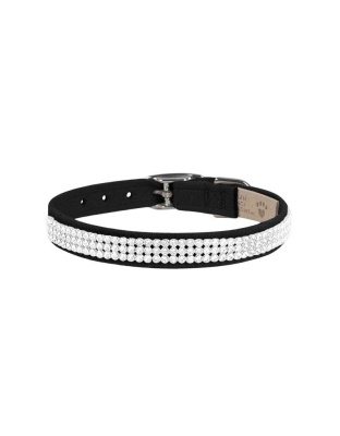 Black - Susan Lanci Designs 3 Row Giltmore Crystals Collar - Small