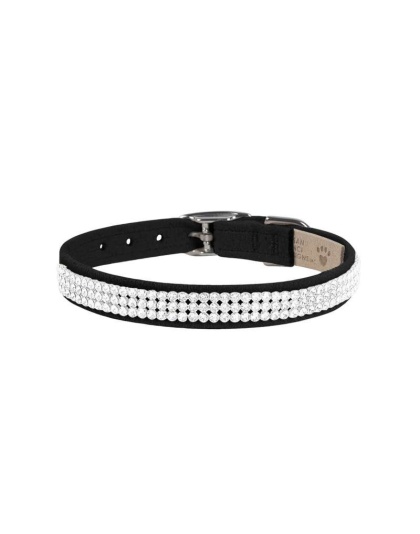 Black - Susan Lanci Designs 3 Row Giltmore Crystals Collar - Small