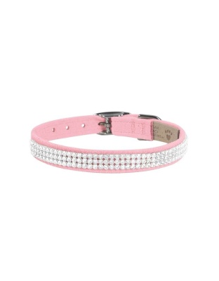 Puppy Pink - Susan Lanci Designs 3 Row Giltmore Crystals Collar - Large