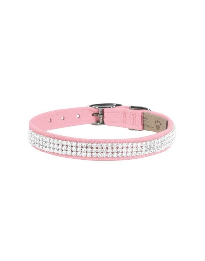 Puppy Pink - Susan Lanci Designs 3 Row Giltmore Crystals Collar - XL