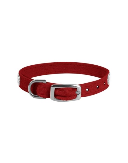 Red - Susan Lanci Designs 3 Row Giltmore Crystals Collar - Large