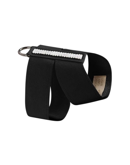 Black - Susan Lanci Designs 3 Row Giltmore Crystals Tinkie Harness - Large