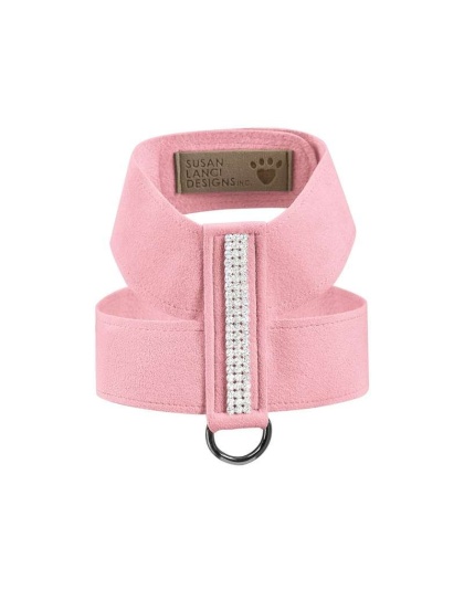 Puppy Pink - Susan Lanci Designs 3 Row Giltmore Crystals Tinkie Harness - Medium