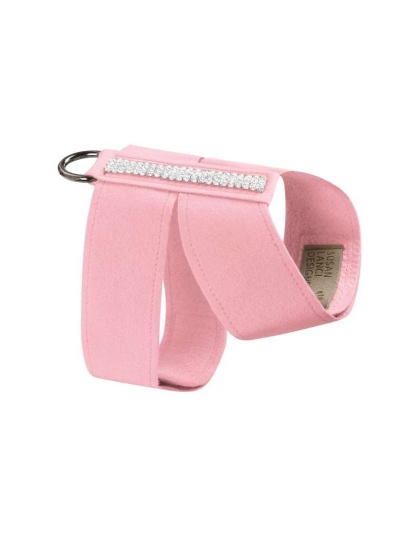 Puppy Pink - Susan Lanci Designs 3 Row Giltmore Crystals Tinkie Harness - Medium