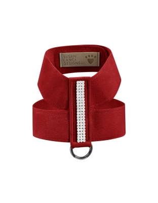 Red - Susan Lanci Designs 3 Row Giltmore Crystals Tinkie Harness - Small