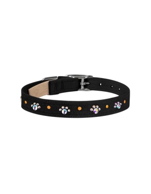 Black - Susan Lanci Designs Crystal Paws Collar - Large