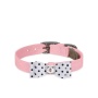 Puppy Pink/Black & White Polka Dot  - Susan Lanci Designs Black & White Polka Dot Big Bow Collar - Small