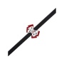 Black - Susan Lanci Designs Minnie Double Nouveau Bow Leash - 4 FT