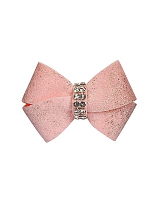 Puppy Pink Glitzerati - Susan Lanci Designs Glitzerati Nouveau Bow Hair Bow - Small