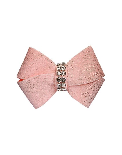 Puppy Pink Glitzerati - Susan Lanci Designs Glitzerati Nouveau Bow Hair Bow - Small