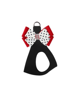 Black - Susan Lanci Designs Minnie Double Nouveau Bow Step In Harness - Small