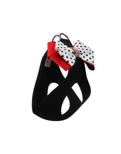 Black - Susan Lanci Designs Minnie Double Nouveau Bow Step In Harness - Small