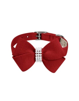 Red - Susan Lanci Designs Nouveau Bow Collar - Large