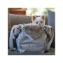 Platinum Glitzerati - Susan Lanci Designs Platinum Glitzerati Double Nouveau Bow Luxury Carrier with Fur Trim - 1